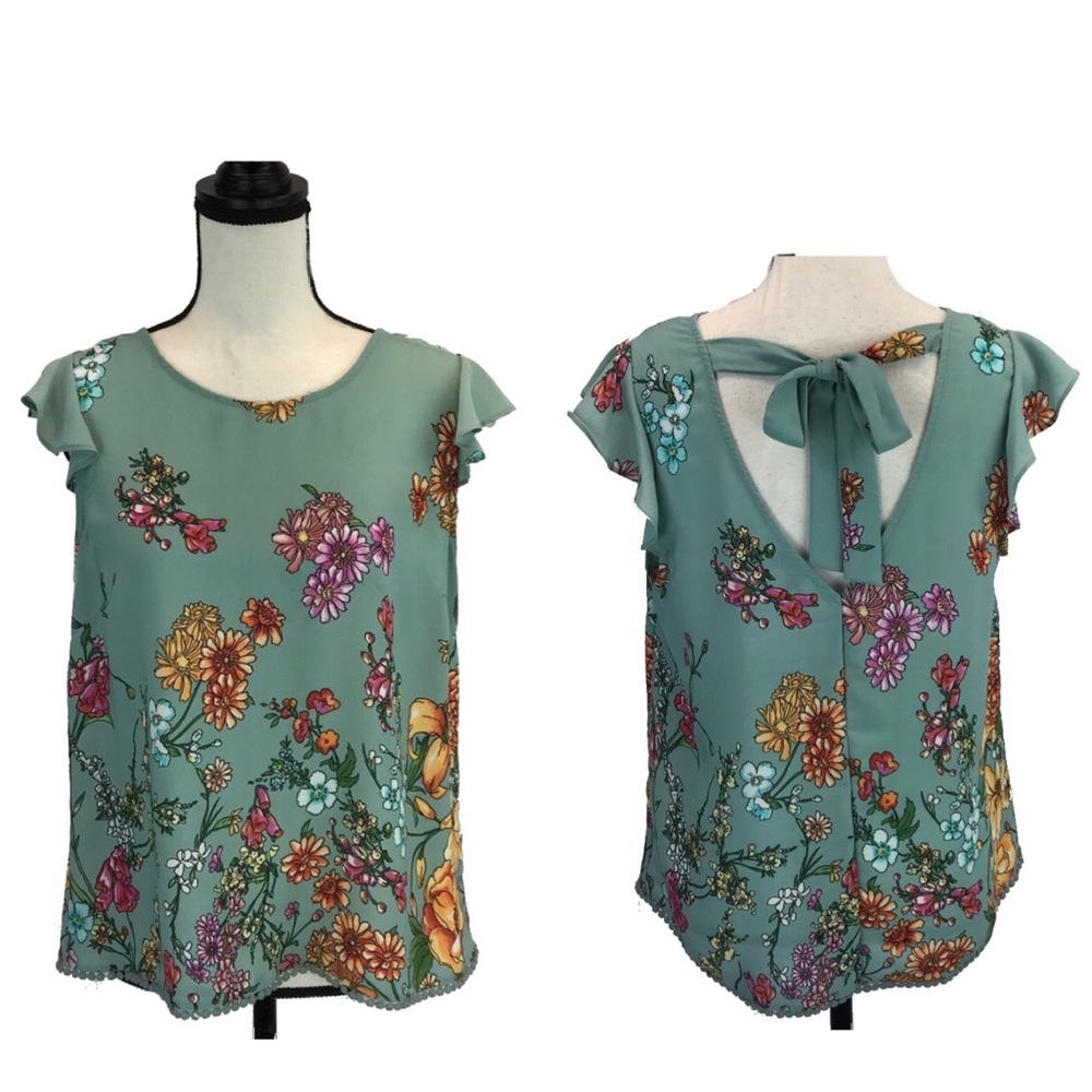 Twine & String Anthropologie Floral Top